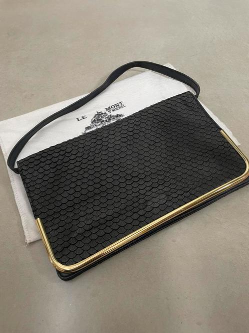 Stijlvolle lederen handtas / Le Mont Saint Michel, Handtassen en Accessoires, Tassen | Damestassen, Zo goed als nieuw, Handtas