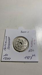 België 10 cent 1927 vl dim 22 aluminium medslag zeldzaam, Postzegels en Munten, Munten | België, Ophalen of Verzenden
