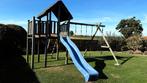 Speeltoren met 2 schommels en klimtouw, Ophalen, Gebruikt, Glijbaan