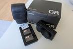 Ricoh GR IIIx (3 accu's, lederen etui, oplader, doos), Ophalen of Verzenden, Zo goed als nieuw, Compact, Overige Merken