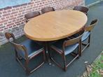 Tafel en zijn 6 stoelen, Huis en Inrichting, Tafels | Salontafels, Ophalen, Gebruikt, Ovaal, Teakhout