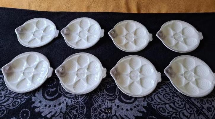 8 vintage oesterborden Waechtersbach, Antiek en Kunst, Antiek | Keramiek en Aardewerk, Ophalen of Verzenden