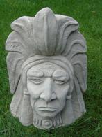Een platte stenen indianenkop... geweldige prijs!, Tuin en Terras, Ophalen, Zo goed als nieuw, Steen, Mensenbeeld
