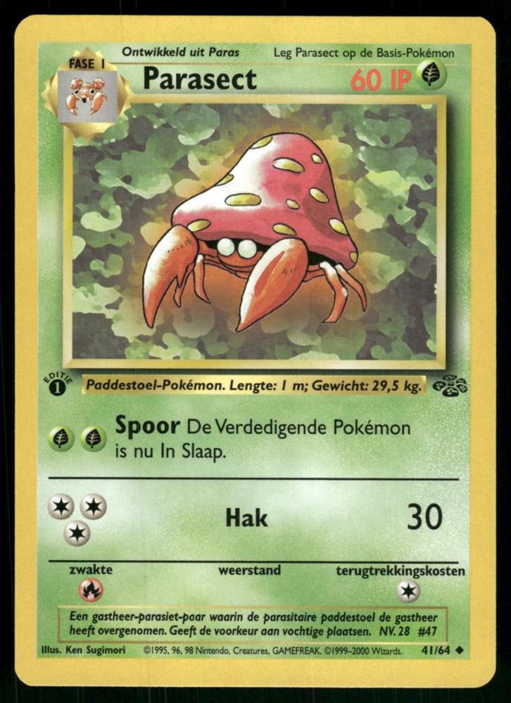 Parasect 41/64 - Jungle (1st edition) (NL) (NM), Hobby en Vrije tijd, Verzamelkaartspellen | Pokémon, Gebruikt, Verzenden