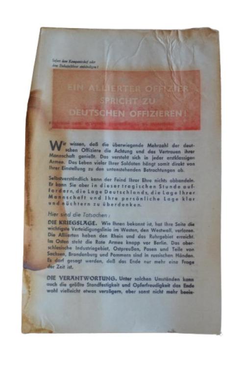 TRACT US WW2 ein allierter offizier spricht zu Deutschen off, Verzamelen, Militaria | Tweede Wereldoorlog, Ophalen
