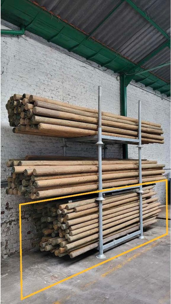 110 Houten Palen 2,50 m Ø 8 cm HCC GROEN, Tuin en Terras, Palen, Balken en Planken, Zo goed als nieuw, Palen, 180 tot 250 cm, Ophalen