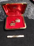 Goudkleurige manchetknopen en dasspeld, Ophalen of Verzenden