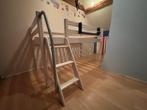 FLEXA - lit en hauteur + échelle, 90 cm, Gebruikt, Eenpersoons, Style norvégien - bois blanchi - surélevé  à échelle - enfant