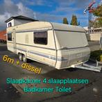 Caravan Knaus 7m slaapkamer Badkamer wc stacaravan camping, Ringverwarming, Rondzit, Bedrijf, Tot en met 6