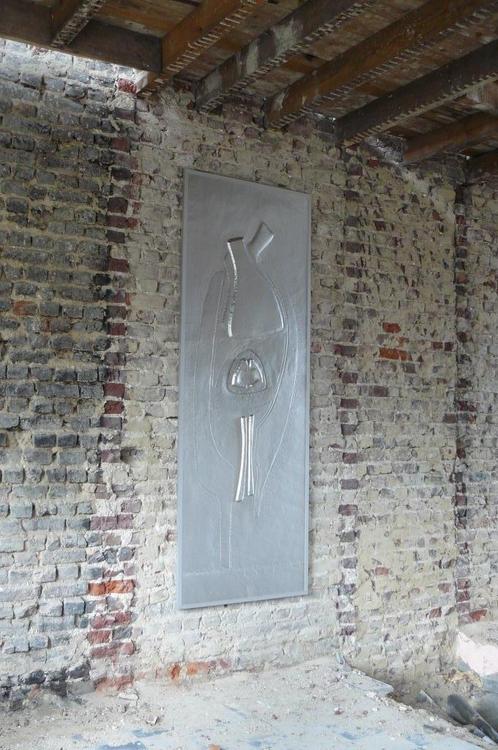 Large Brutalist Aluminum Wall Relief - Marc D'Haenens, Antiquités & Art, Art | Objets design, Enlèvement