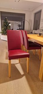 massieve tafel met 6 stoelen, Huis en Inrichting, Stoelen, Ophalen, Gebruikt, Rood