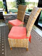 2 Rieten stoelen in perfecte staat, Huis en Inrichting, Stoelen, Ophalen, Twee, Bruin, Riet of Rotan
