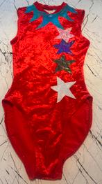 Turnpak rood velours, Sport en Fitness, Turnen, Verzenden, Nieuw, Kindermaat 122 t/m 140, Turnpak(je)