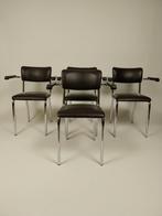 4 x Vintage Stoelen in Skai Leer by UNIC Jaren 90, Ophalen, Gebruikt, Minder dan 75 cm, Vintage