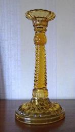 Amberkleurige kandelaar Scailmont, Antiek en Kunst, Ophalen of Verzenden, Glas