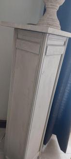 Landelijke zuil met blad in Travertin, Huis en Inrichting, Ophalen, Gebruikt