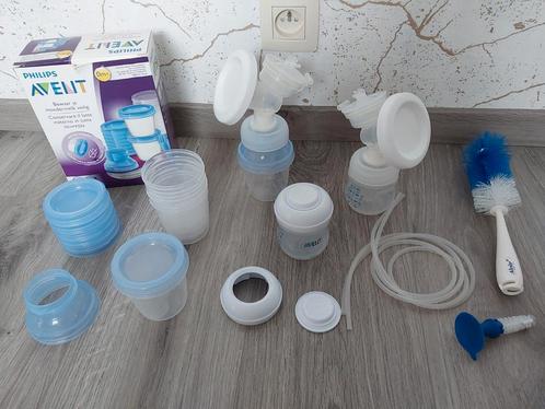 Philips Avent Natural dubbele borstkolfset & bewaarbekers, Enfants & Bébés, Aliments pour bébé & Accessoires, Comme neuf, Autres types