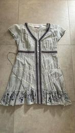 Witte jurk met blauwe strepen L, Kleding | Dames, Jurken, Gedragen, Maat 42/44 (L), Knielengte, Ophalen of Verzenden