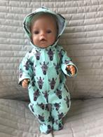 303. Babyborn: Nieuwe mintgroene onesie met zebra’s, Ophalen of Verzenden, Nieuw, Babypop
