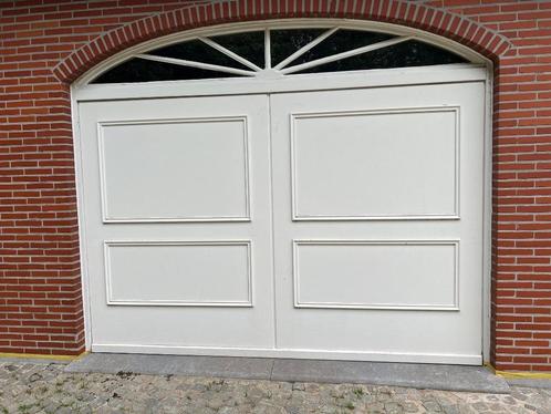 2 Kantelpoorten in Meranti, Bricolage & Construction, Fenêtres & Moustiquaires, Utilisé, Porte de garage, 200 à 215 cm, 120 cm ou plus