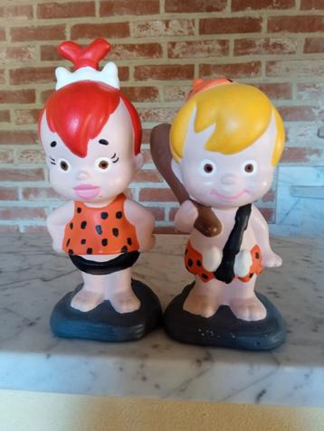 2 Polyresin Beeldjes van de Flintstone 1960  beschikbaar voor biedingen