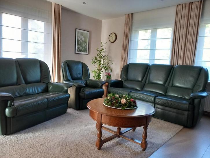 Salon, Huis en Inrichting, Zetels | Zetels, Gebruikt, Overige maten, Leer, Ophalen