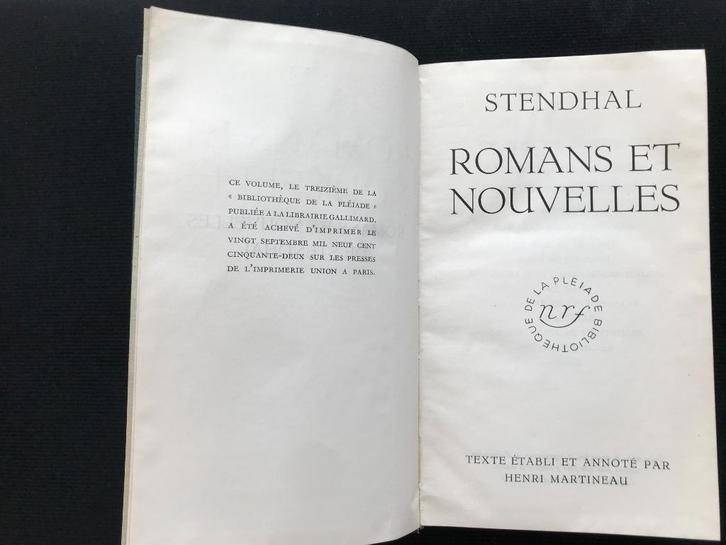 Stendhal - Romans et Nouvelles T2 - La Pléiade, Boeken, Overige Boeken, Gelezen, Ophalen of Verzenden
