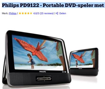 Philips PD9122 - Portable DVD-speler met 2 schermen - 9 inch beschikbaar voor biedingen