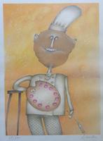 ROLAND BREUCKER / CULINAIR KUNSTENAAR / OFFSETLITHO 41x31cm, Antiek en Kunst, Kunst | Litho's en Zeefdrukken, Ophalen of Verzenden