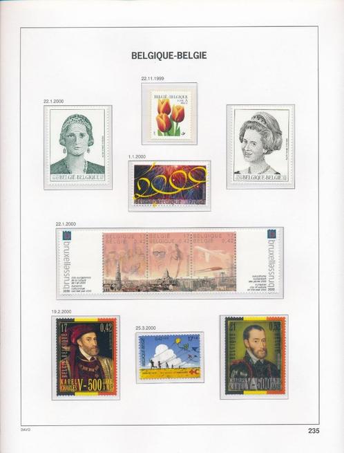 Jaar 2000, minder dan postprijs, op gratis DAVO Luxe, Postzegels en Munten, Postzegels | Europa | België, Postfris, Postfris, Ophalen of Verzenden