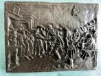 bronzen bas relief herberg, Antiquités & Art, Antiquités | Bronze & Cuivre, Enlèvement ou Envoi