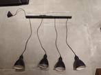 Zwarte hanglamp inclusief peertjes, Huis en Inrichting, Lampen | Hanglampen, Gebruikt, Metaal, Ophalen, 75 cm of meer