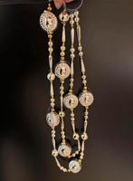 antieke ketting glas kralen 165 cm, Diversen, Kerst, Ophalen of Verzenden, Gebruikt