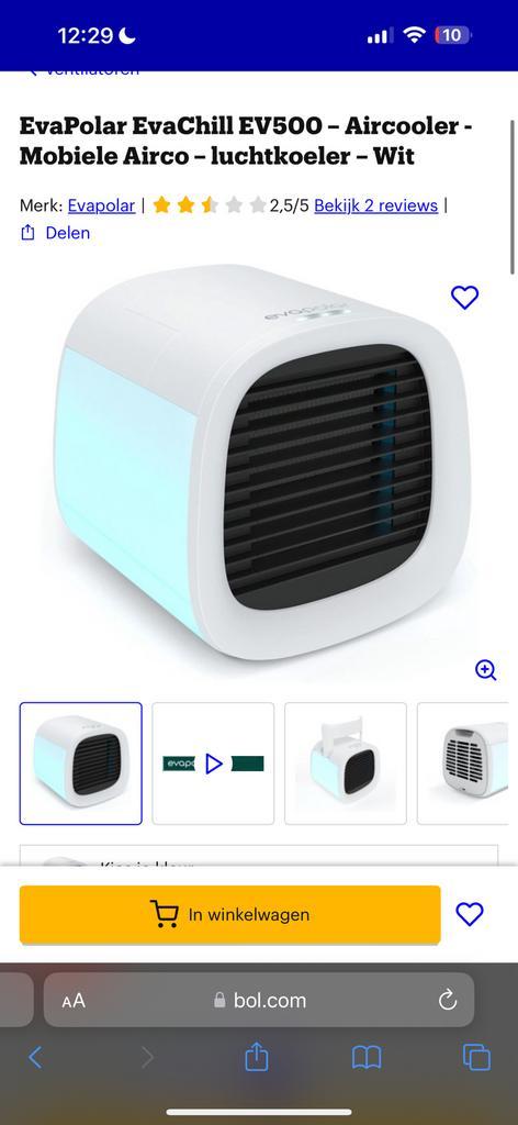 EvaPolar Aircooler Mobiele cooler - Luchtkoeler - Grijs, Elektronische apparatuur, Airco's, Nieuw, Mobiele airco, Ophalen