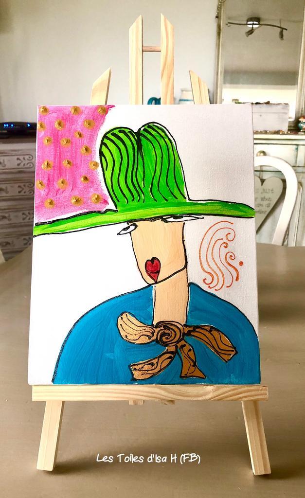 Acryl op canvas „Les Nanas” Les Toiles d’Isa H, Antiek en Kunst, Kunst | Schilderijen | Modern, Ophalen of Verzenden