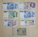 Set bankbiljetten Italië 50000, 2x10000, 5000, 2000, 2x1000, Postzegels en Munten, Italië, Los biljet, Ophalen of Verzenden