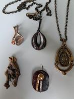 5 kettinghangers brons, zilver en keramiek, Ophalen of Verzenden
