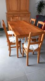 Table et chaises en chêne massif, Gebruikt, 6 tot 8 stoelen, Naturel, Ophalen