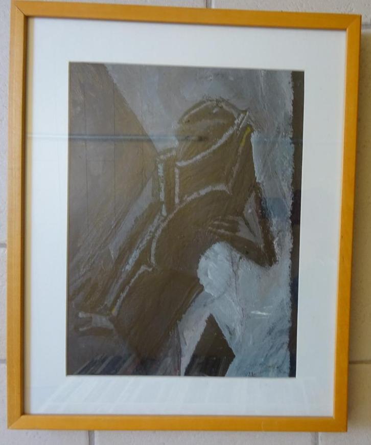 Audebes René, olie op papier, Figure, 39 x 29 cm, Antiek en Kunst, Kunst | Schilderijen | Klassiek, Ophalen of Verzenden