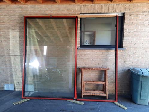 Aluminium raam (steel look), Doe-het-zelf en Bouw, Raamkozijnen en Schuifdeuren, Nieuw, Raamkozijn, Aluminium, Inclusief glas