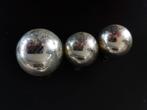 3 boules de Noël argent antique 3 et 4 cm, Utilisé, Enlèvement ou Envoi