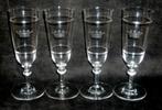 4 COUPES À CHAMPAGNE COURONNE GRAVÉE (VAL ST. LAMBERT ?), Enlèvement ou Envoi