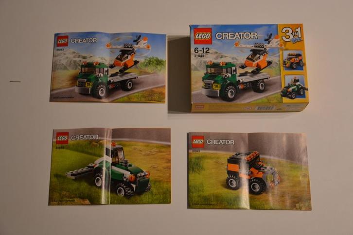 Lego Creator 3 in 1 Helikoptertransport 31043, Kinderen en Baby's, Speelgoed | Duplo en Lego, Zo goed als nieuw, Lego, Complete set