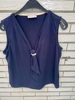 donkerblauwe mouwloze blouse maat M met V Hals, Comme neuf, Taille 38/40 (M), Bleu, Enlèvement