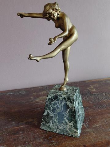 Claire Colinet  art deco brons "De jongleur" beschikbaar voor biedingen