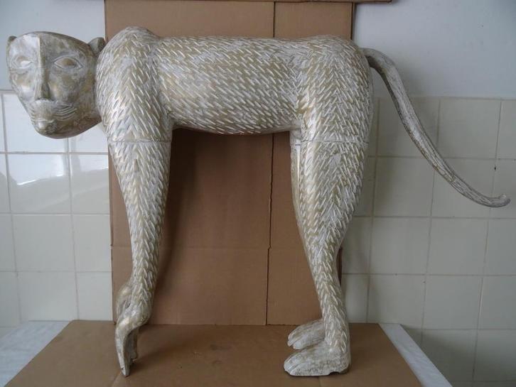 Enorm houten beeld aap beeld 68cm vintage beeld Afhalen 349e, Antiek en Kunst, Kunst | Niet-Westerse kunst, Ophalen of Verzenden