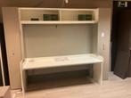 Bureau et lit double pour un petit espace, Maison & Meubles, Autres dimensions, Comme neuf, Deux personnes, Beige