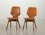 2 vintage Dutch design Webe stijl teak eetkamer stoelen 60s, Gebruikt, Twee, Bruin, Vintage design, midcentury design, 60s, 70s, dutch design