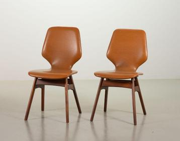 2 vintage Dutch design Webe stijl teak eetkamer stoelen 60s beschikbaar voor biedingen