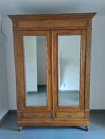 Klassieke massief houten kledingkast met spiegeldeuren, Ophalen, Gebruikt, 200 cm of meer, 150 tot 200 cm